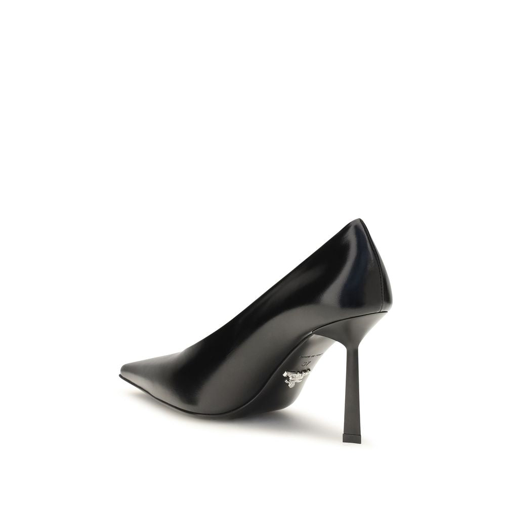 Prada Black Goatskin High Heel Pumps