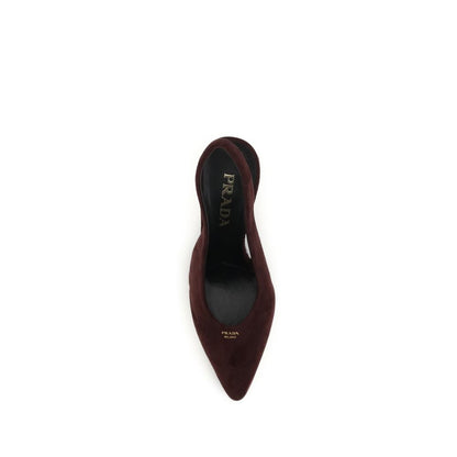 Prada Bordeaux Calf Leather Bos Taurus High Heel Pumps