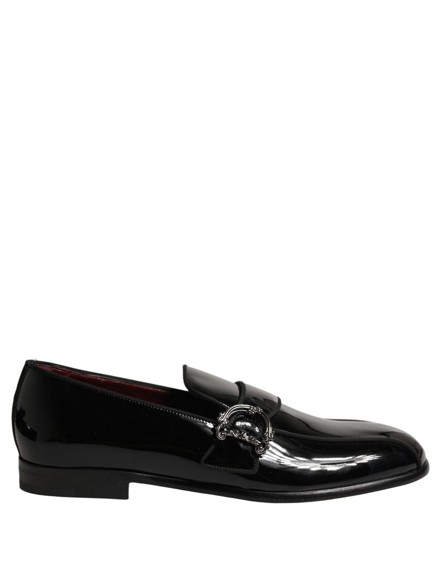 Dolce & Gabbana Black Patent Leather Men Loafers Shoes
