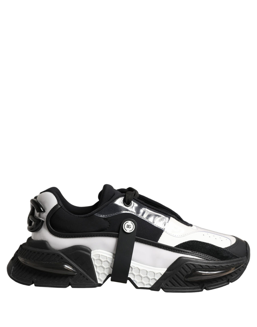 Dolce & Gabbana White Black Logo Airmaster Men Sneakers Shoes