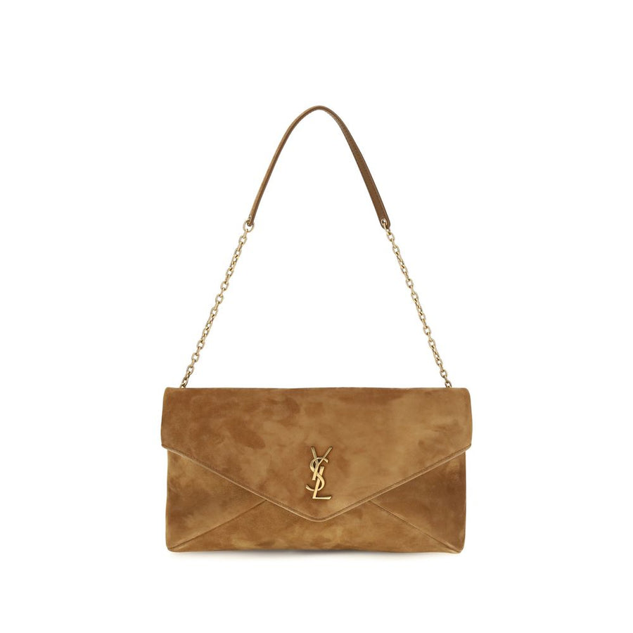 Saint Laurent Beige Suede Leather Shoulder Bag