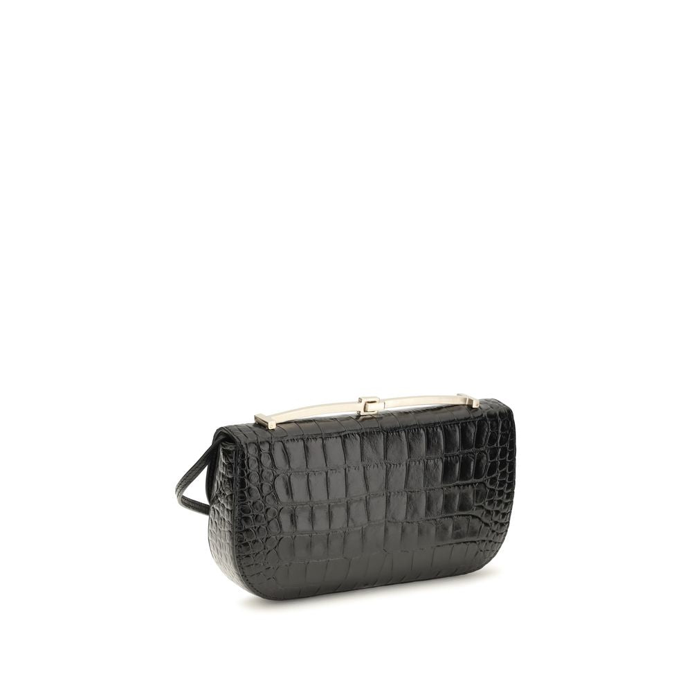 Tom Ford Black Calf Leather Bos Taurus Shoulder Bag
