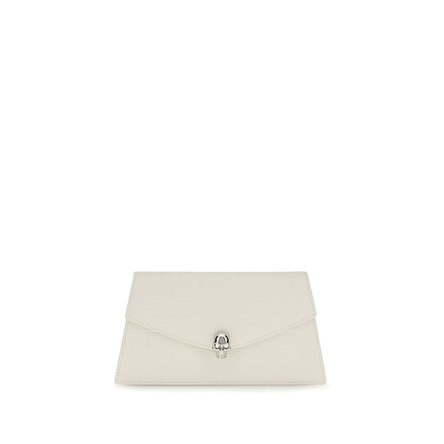 Alexander McQueen White Calf Leather Bos Taurus Shoulder Bag