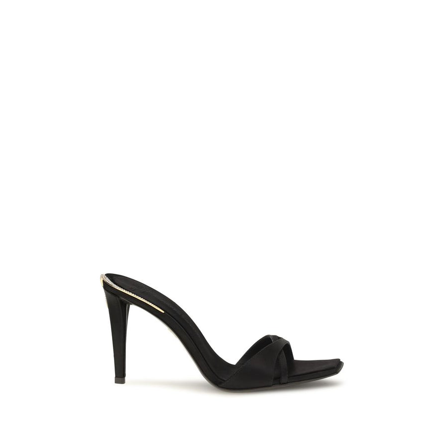 Giuseppe Zanotti Black Viscose Stiletto Heel Sandals