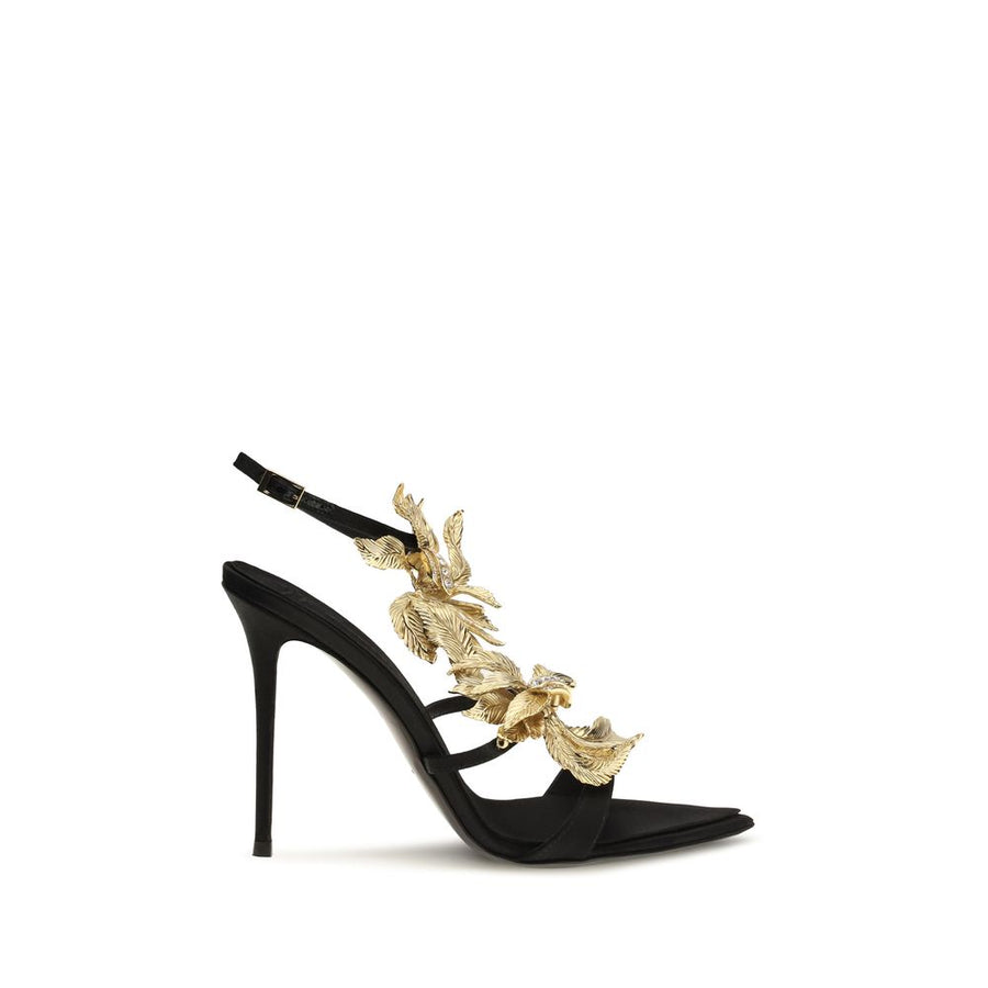 Giuseppe Zanotti Black Viscose Stiletto Heel Sandals