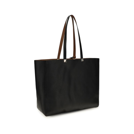 Valentino Garavani Black Calf Leather Bos Taurus Shoulder Bag