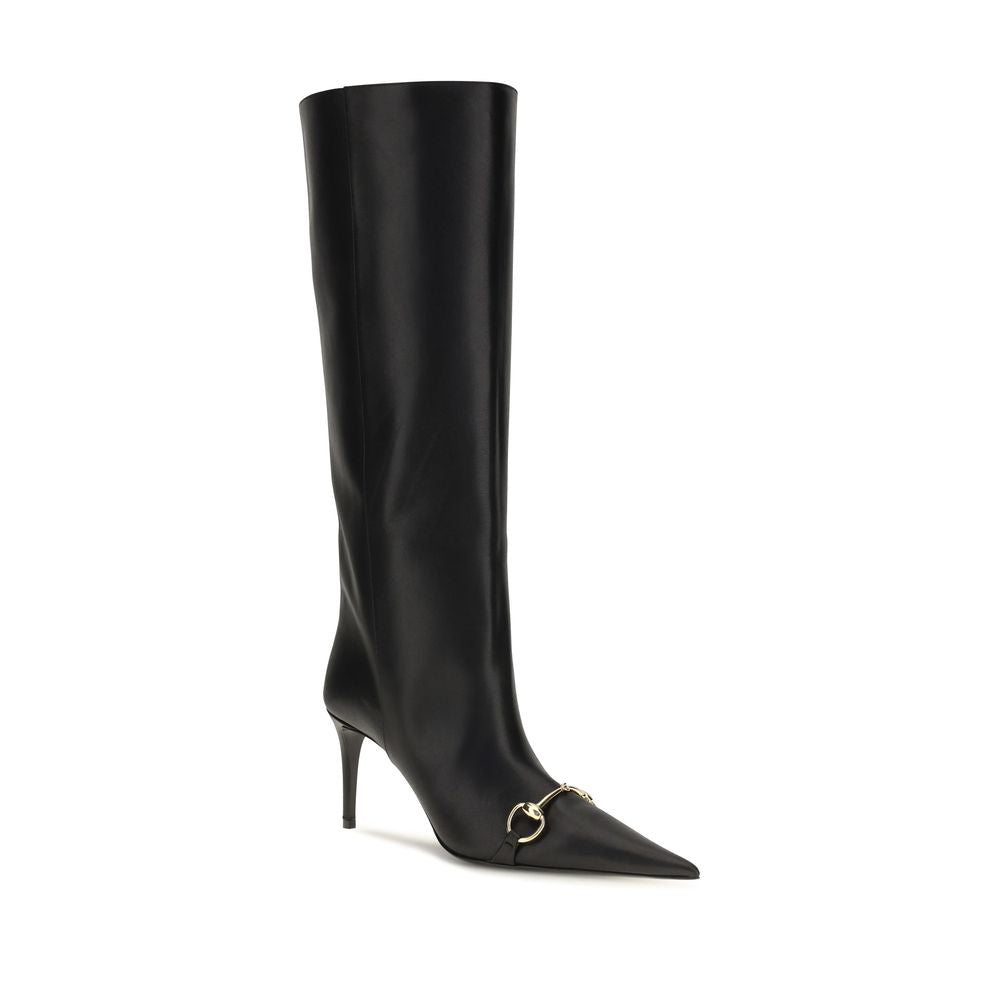 Gucci Black Calf Leather Bos Taurus Boots