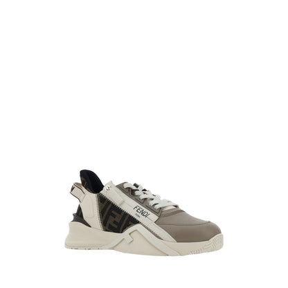 Fendi Brown Calf Leather Bos Taurus Athletic Sneakers