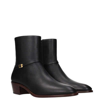 Valentino Garavani Black Leather Ankle Boots