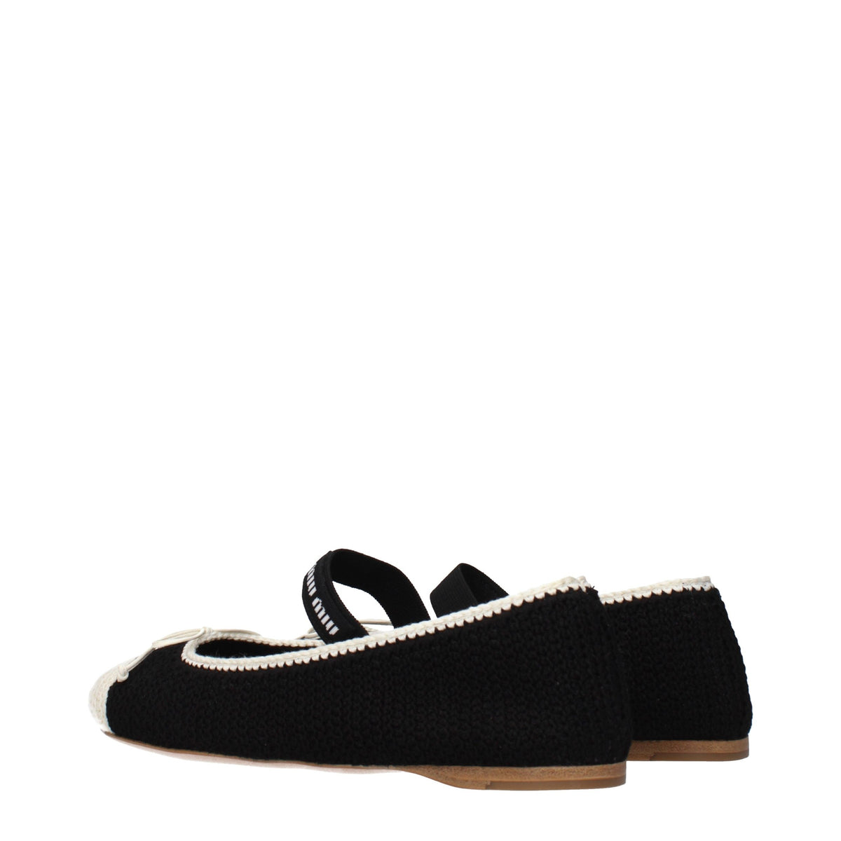 Miu Miu Black Fabric Ballet Flats