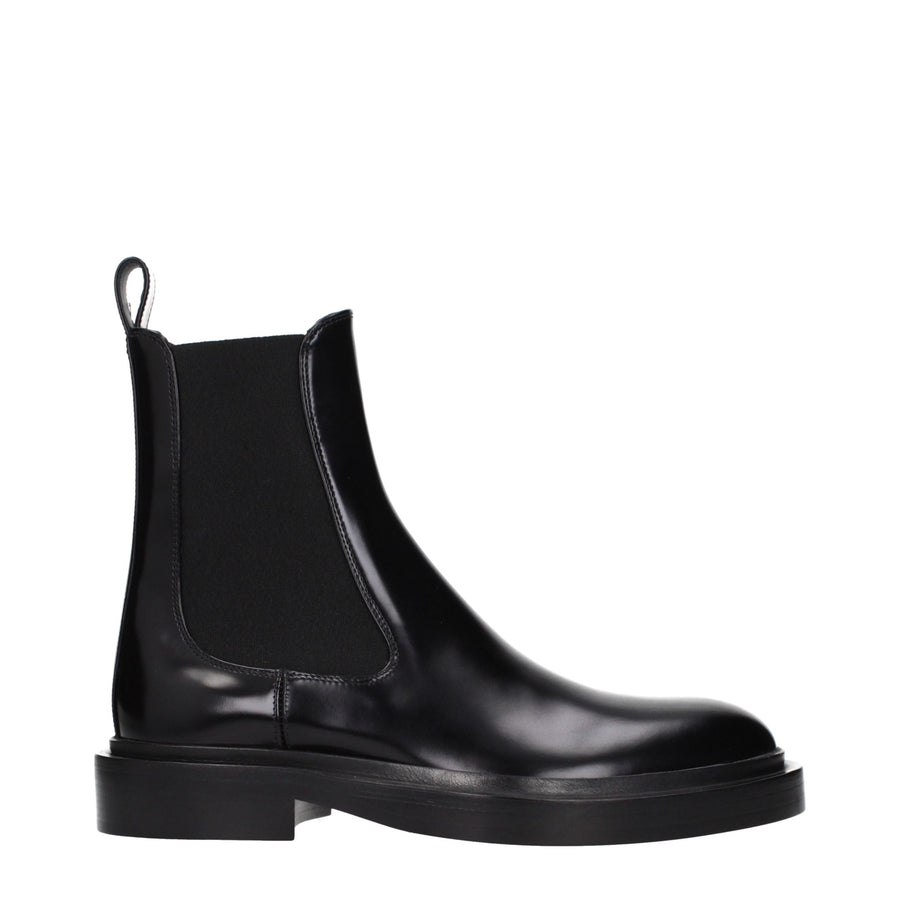 Jil Sander Black Leather Ankle Boots
