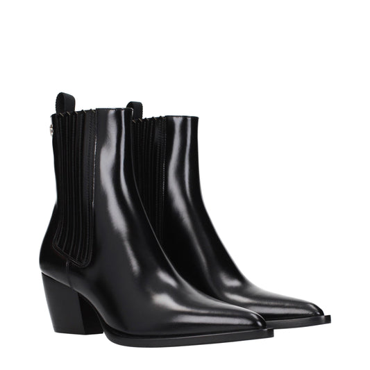 Christian Dior Black Leather Ankle Boots