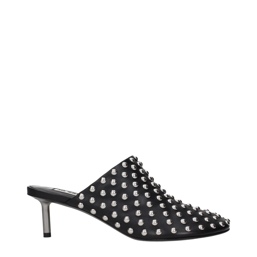 Jil Sander Black Leather Mules