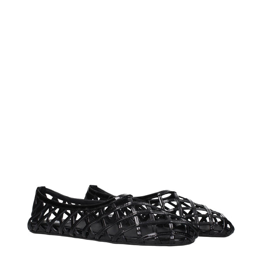 Alaïa Black Leather Ballet Flats