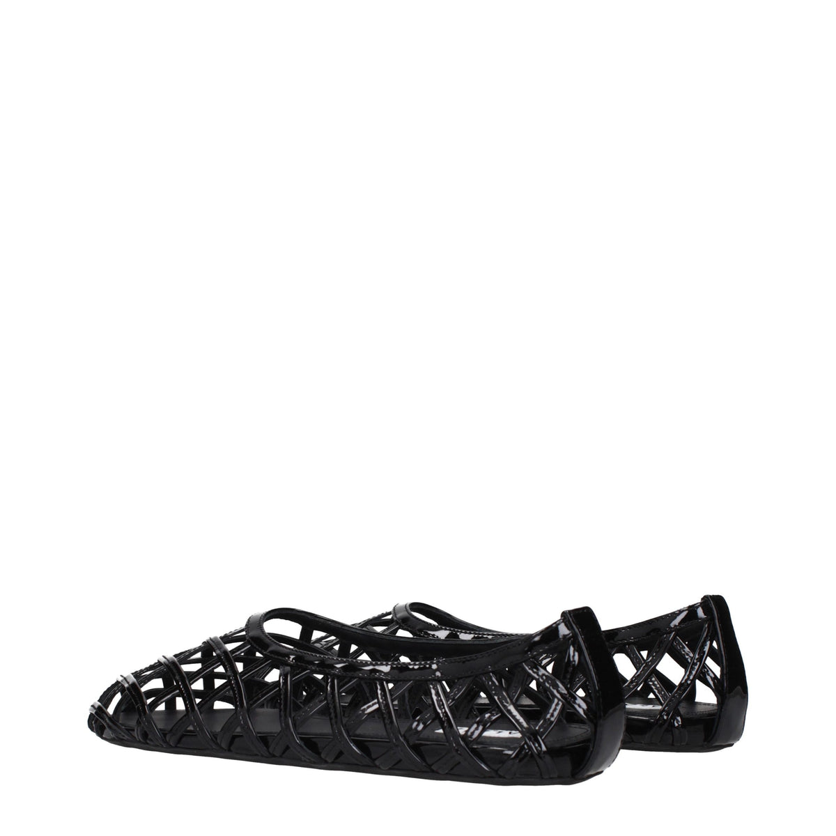 Alaïa Black Leather Ballet Flats