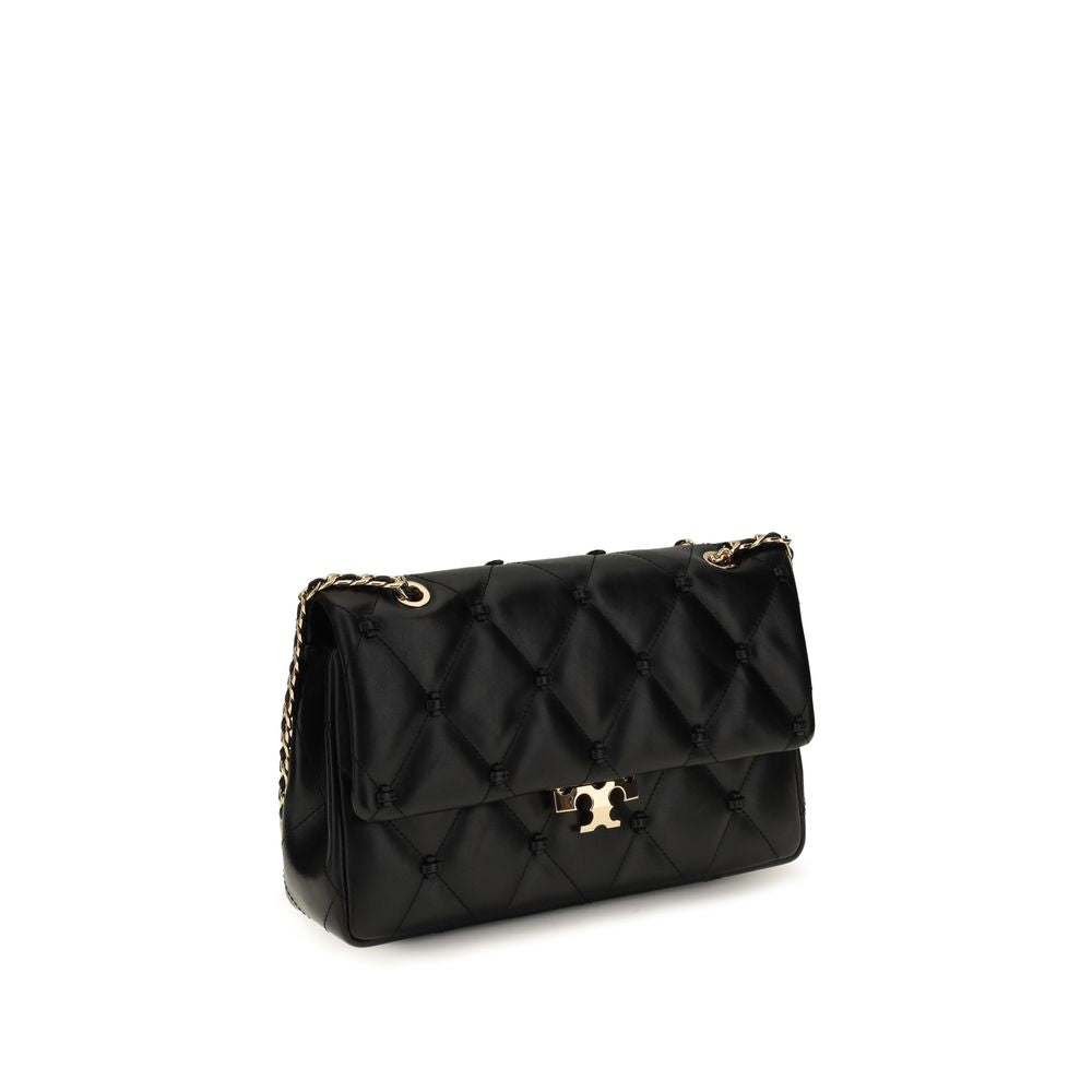 Tory Burch Black Lamb Ovis Aries Shoulder Bag