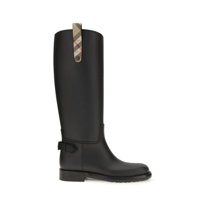 Burberry Black Polyurethane Rain Boots