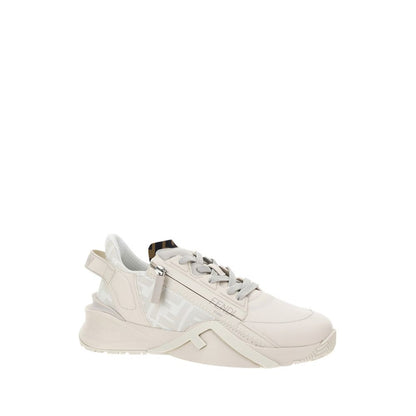 Fendi Beige Calf Leather Bos Taurus Athletic Sneakers