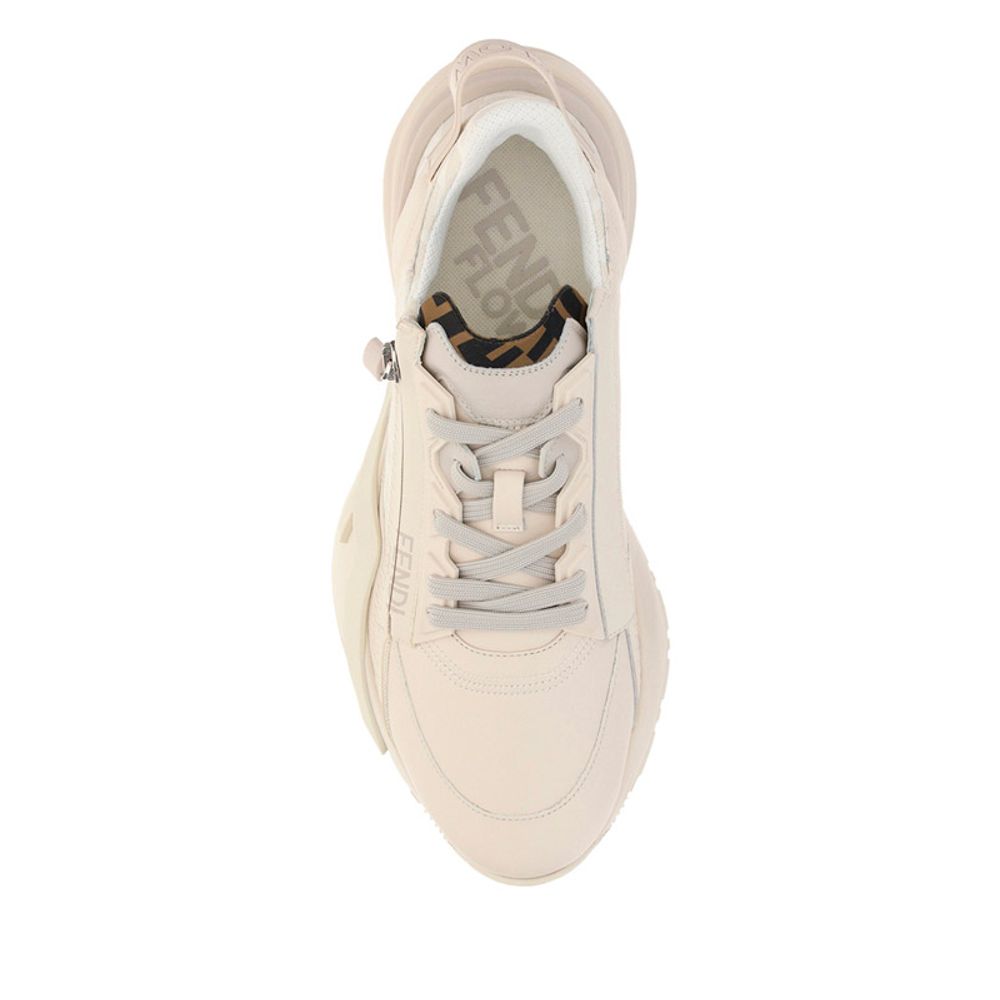 Fendi Beige Calf Leather Bos Taurus Athletic Sneakers
