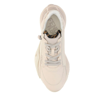 Fendi Beige Calf Leather Bos Taurus Athletic Sneakers