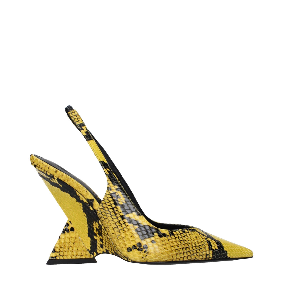 The Attico Yellow Leather Platform Pumps