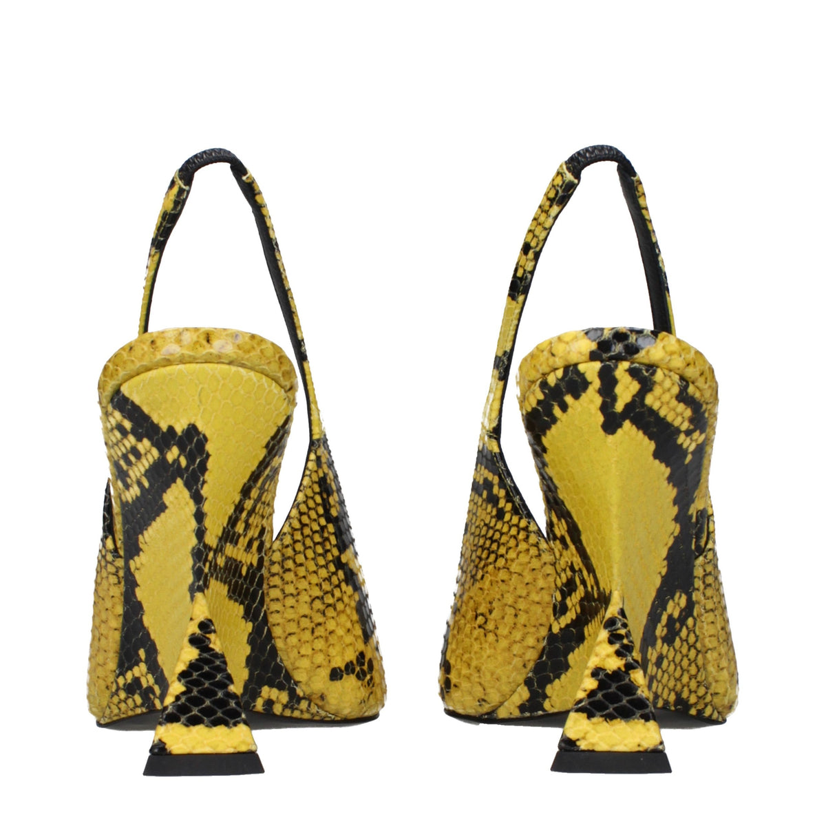 The Attico Yellow Leather Platform Pumps