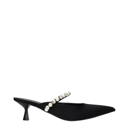 Stella McCartney Black Satin Stiletto Heel Sandals