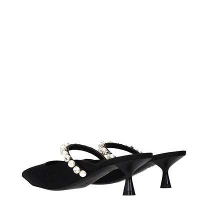 Stella McCartney Black Satin Stiletto Heel Sandals