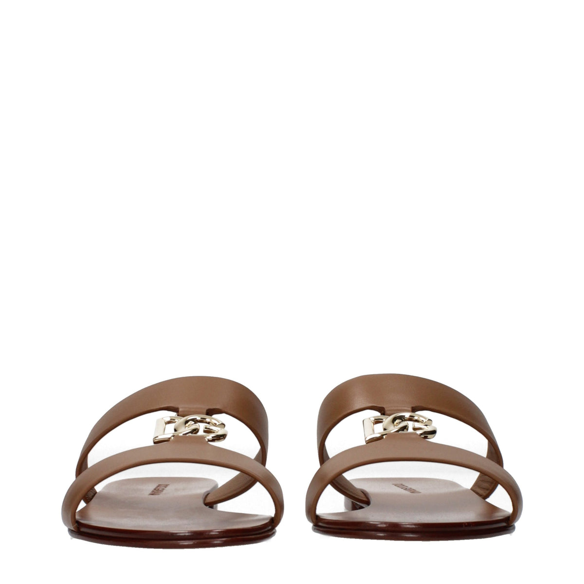 Dolce & Gabbana Brown Leather Slippers