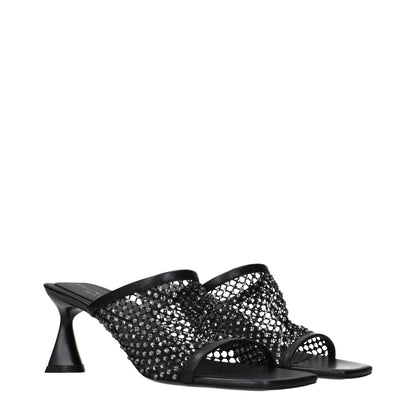Stella McCartney Black Leather Stiletto Heel Sandals