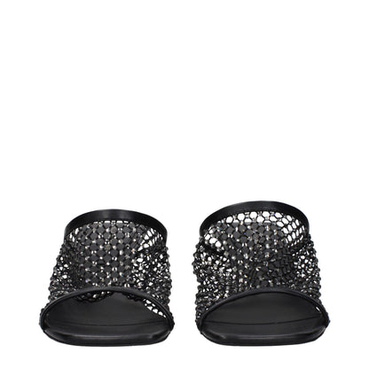 Stella McCartney Black Leather Stiletto Heel Sandals