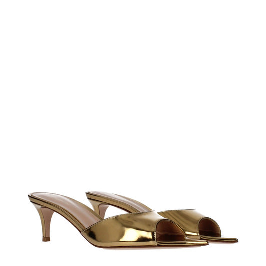 Gianvito Rossi Gold Leather Platform Sandals