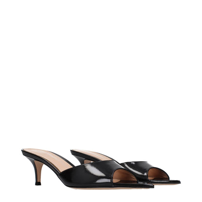 Gianvito Rossi Black Leather Platform Sandals