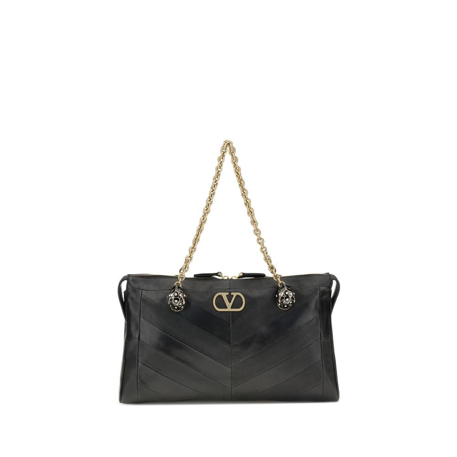 Valentino Garavani Black Napa Leather / Calf Bos Taurus Shoulder Bag
