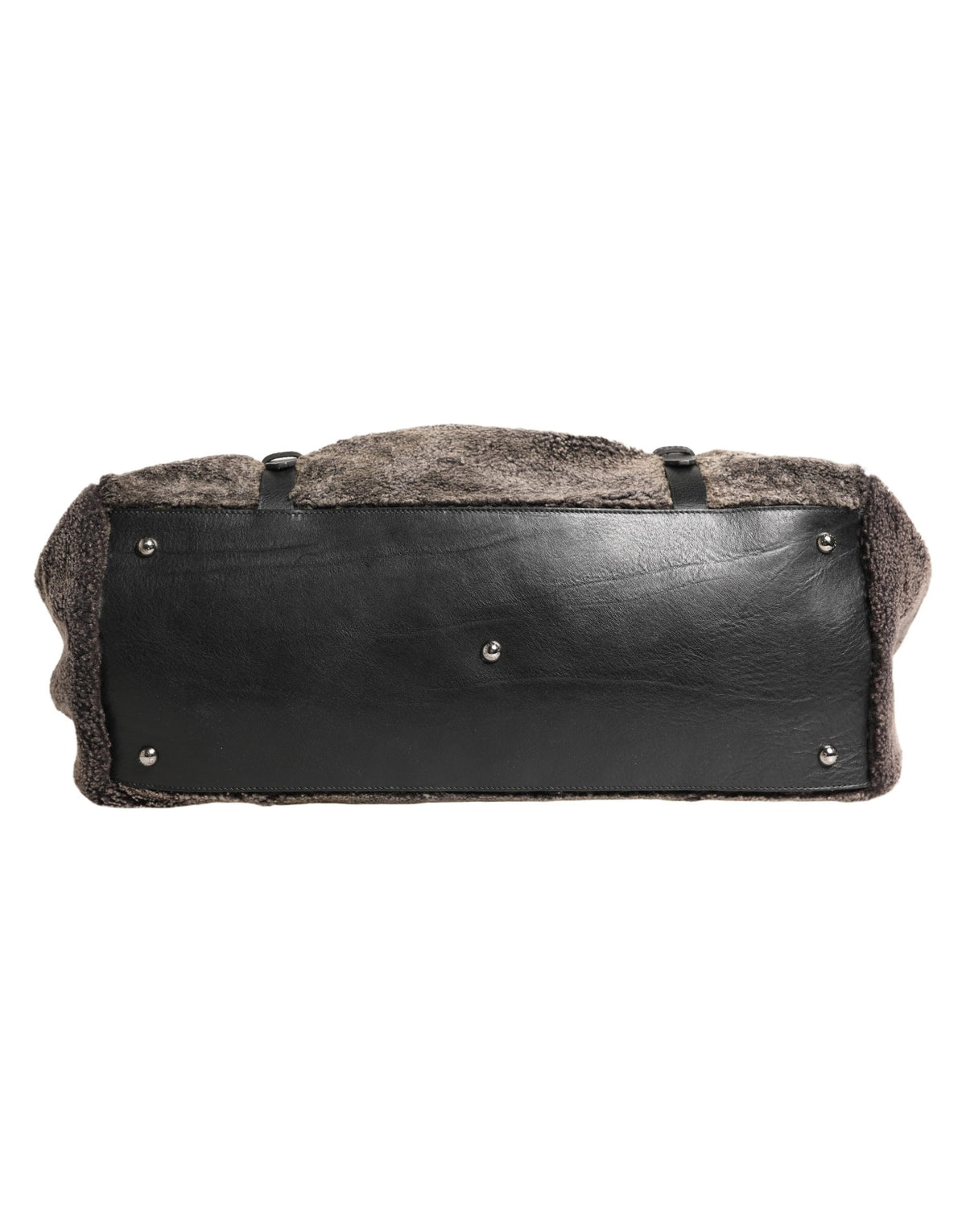 Dolce & Gabbana Black Shearling Leather Messenger Shoulder Men Borse Bag