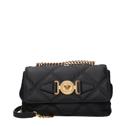 Versace Black Leather Shoulder Bag