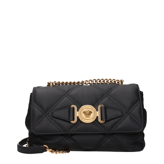 Versace Black Leather Shoulder Bag