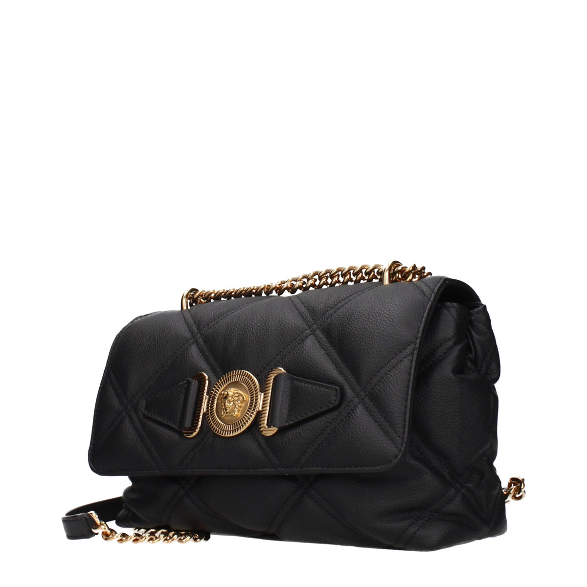 Versace Black Leather Shoulder Bag