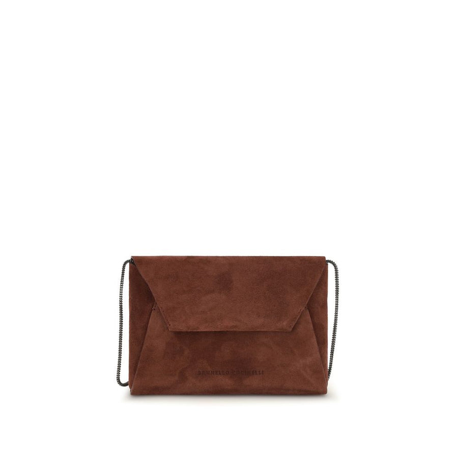 Brunello Cucinelli Bordeaux Calf Leather Bos Taurus Shoulder Bag