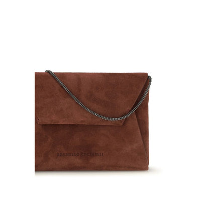Brunello Cucinelli Bordeaux Calf Leather Bos Taurus Shoulder Bag
