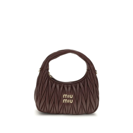Miu Miu Bordeaux Calf Leather Bos Taurus Handbag