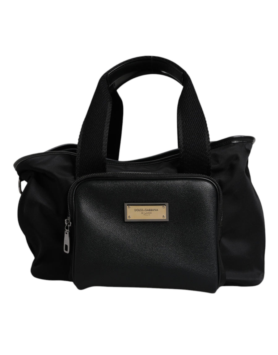 Dolce & Gabbana Black Shoulder Strap Pet Carry Logo Plaque Bag
