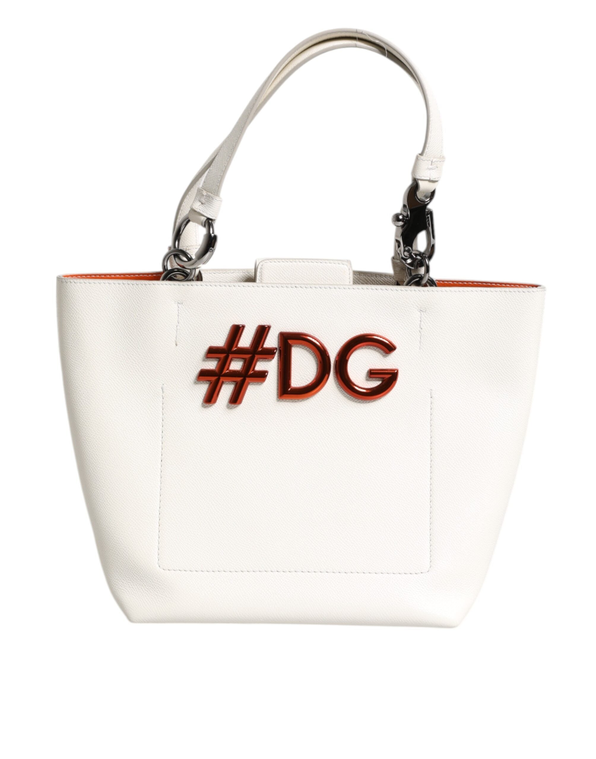 Dolce & Gabbana White Leather #DG BEATRICE Top Handle Tote Dolce & Gabbana White Leather #DG BEATRICE Top Handle Tote