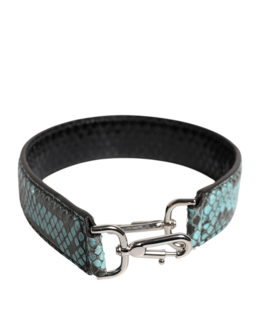 Dolce & Gabbana Black Blue Exotic Leather Bag Shoulder Strap