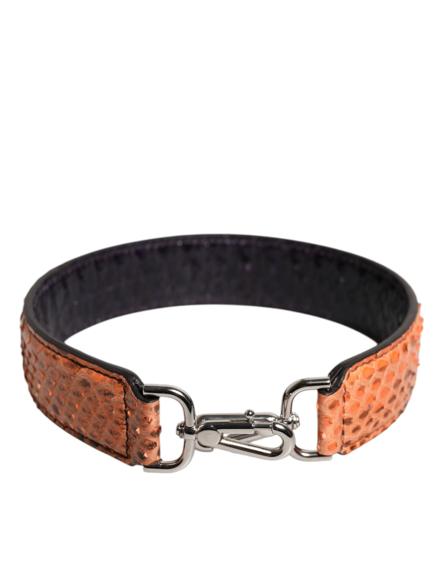 Dolce & Gabbana Black Beige Exotic Leather Bag Shoulder Strap
