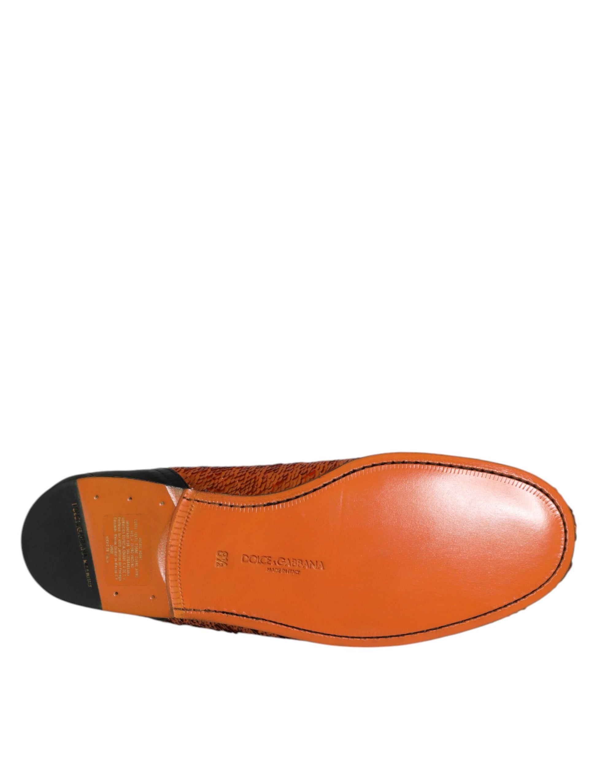 orange sparkly dress shoes Dolce & Gabbana Loafers