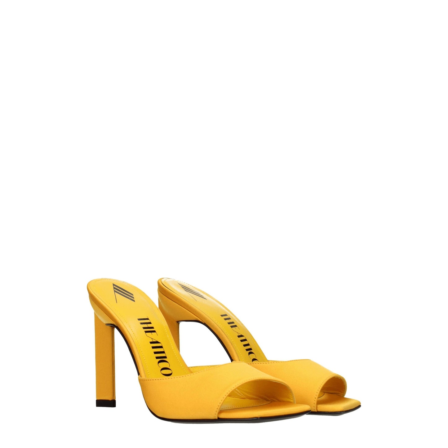 The Attico Orange Satin Stiletto Heel Sandals