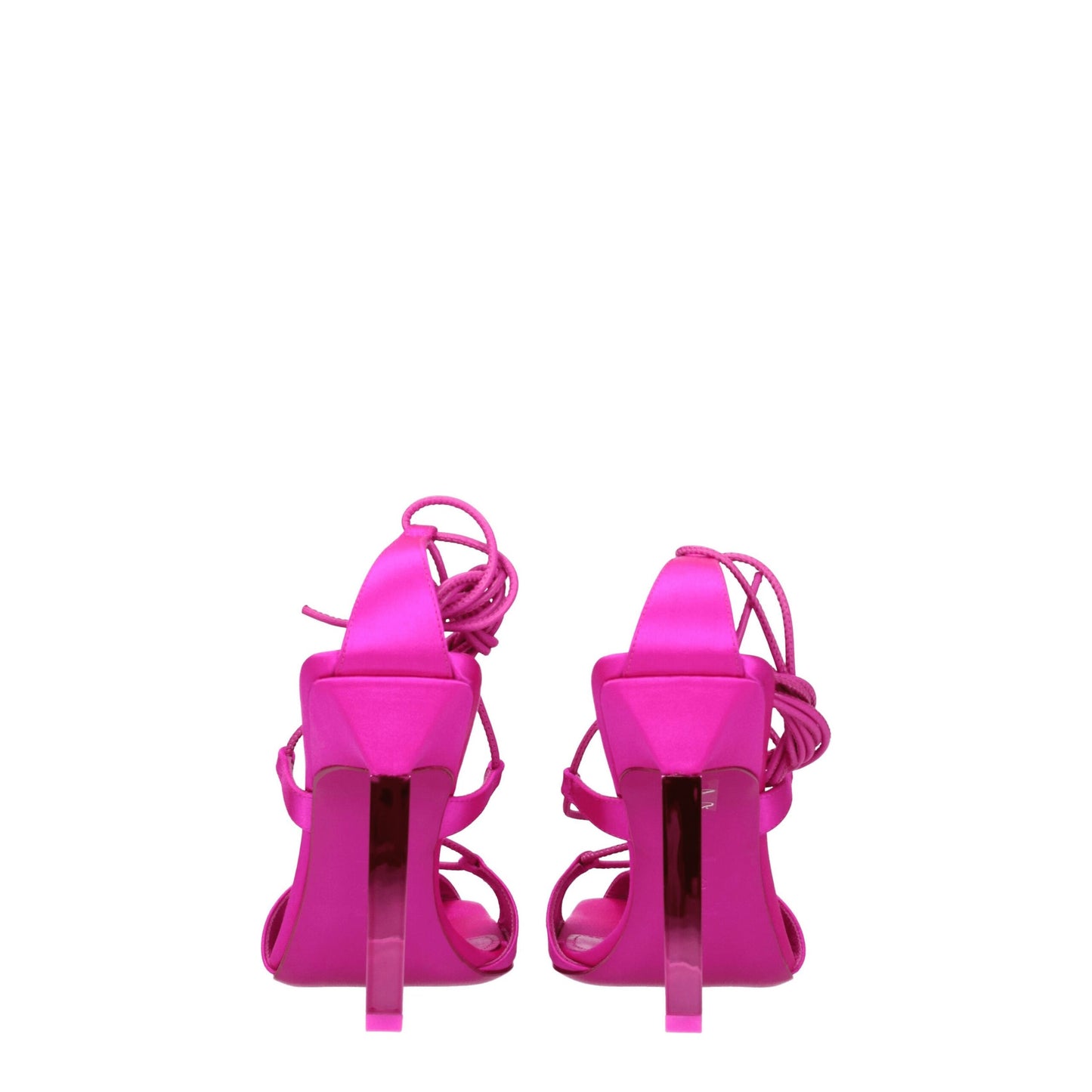 The Attico Pink Satin Stiletto Heel Sandals