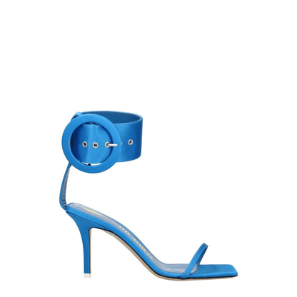 The Attico Light Blue Satin Stiletto Heel Sandals