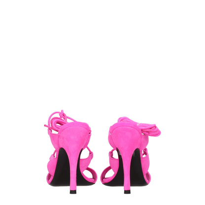 The Attico Pink Leather Stiletto Heel Sandals